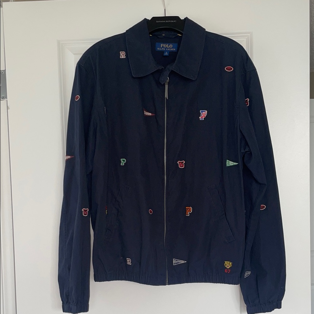 Polo by Ralph Lauren Men's Embroidered Navy Bomber Jacket